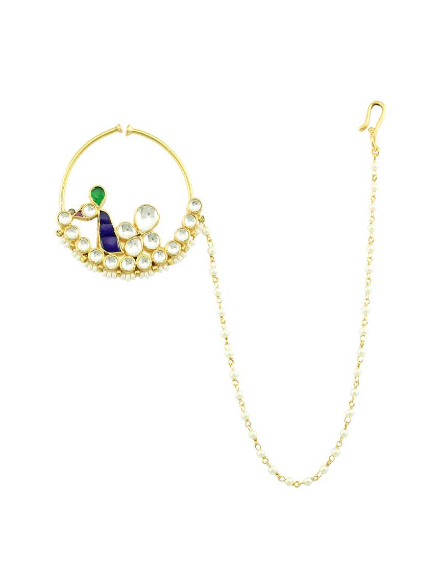 NOSE RING NATH in JADAU KUNDAN Style | Design - 17032