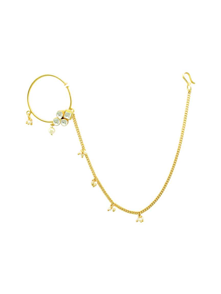 NOSE RING NATH in JADAU KUNDAN Style | Design - 17173