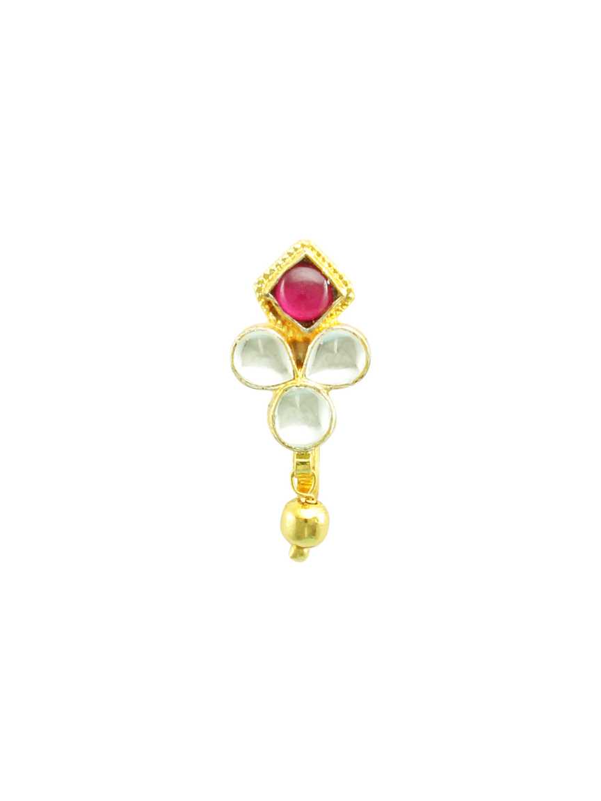 NOSE RING NATH in JADAU KUNDAN Style | Design - 17178