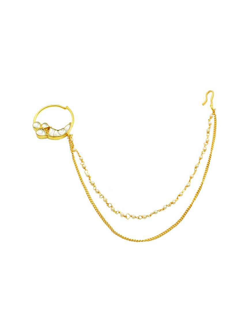NOSE RING NATH in JADAU KUNDAN Style | Design - 17349