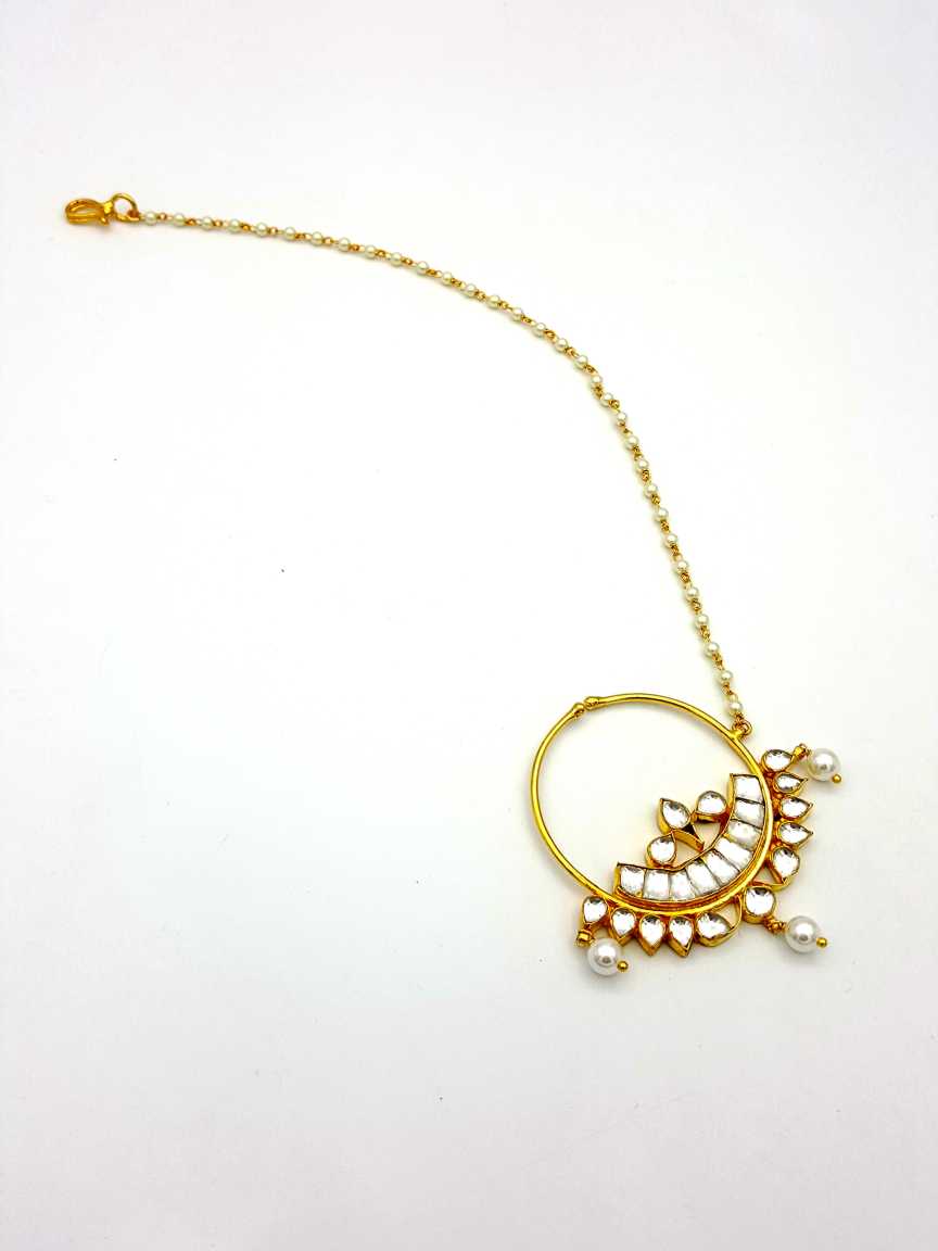 NOSE RING NATH in JADAU KUNDAN Style | Design - 17722