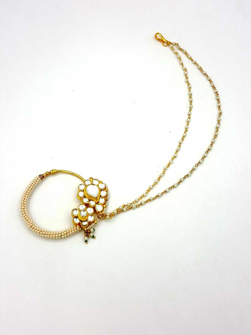 NOSE RING NATH in JADAU KUNDAN Style | Design - 17919
