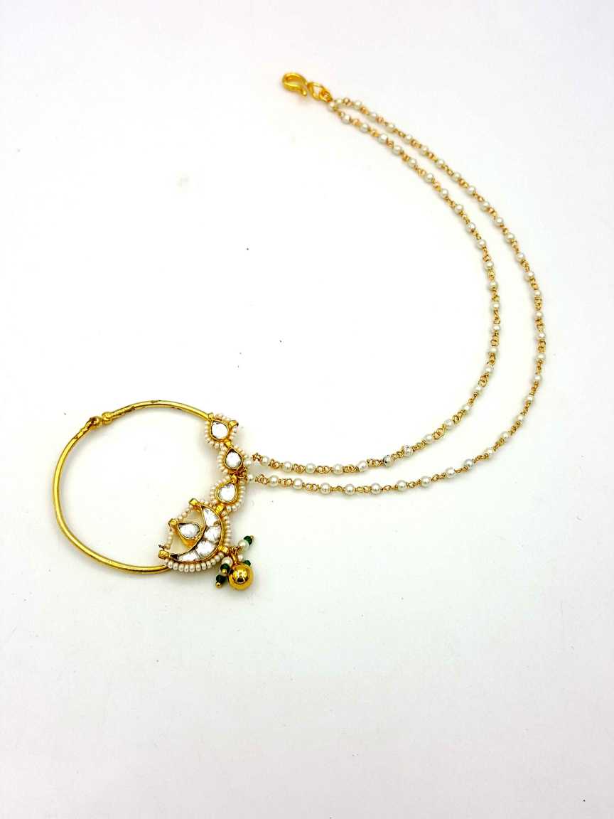 NOSE RING NATH in JADAU KUNDAN Style | Design - 17920