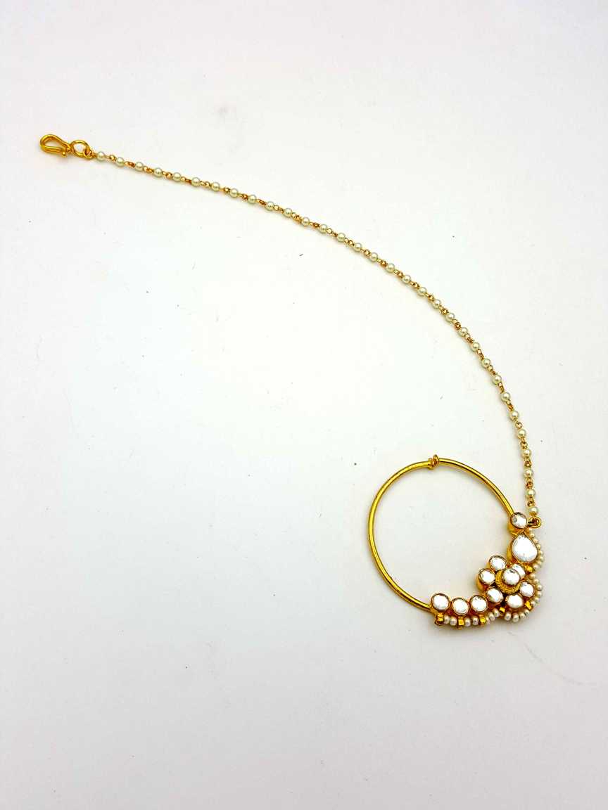 NOSE RING NATH in JADAU KUNDAN Style | Design - 17976