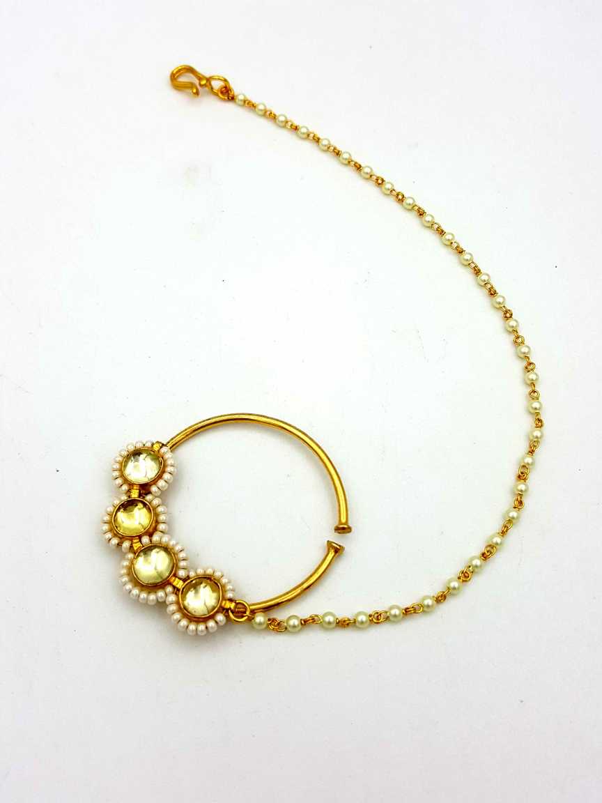 NOSE RING NATH in JADAU KUNDAN Style | Design - 18142