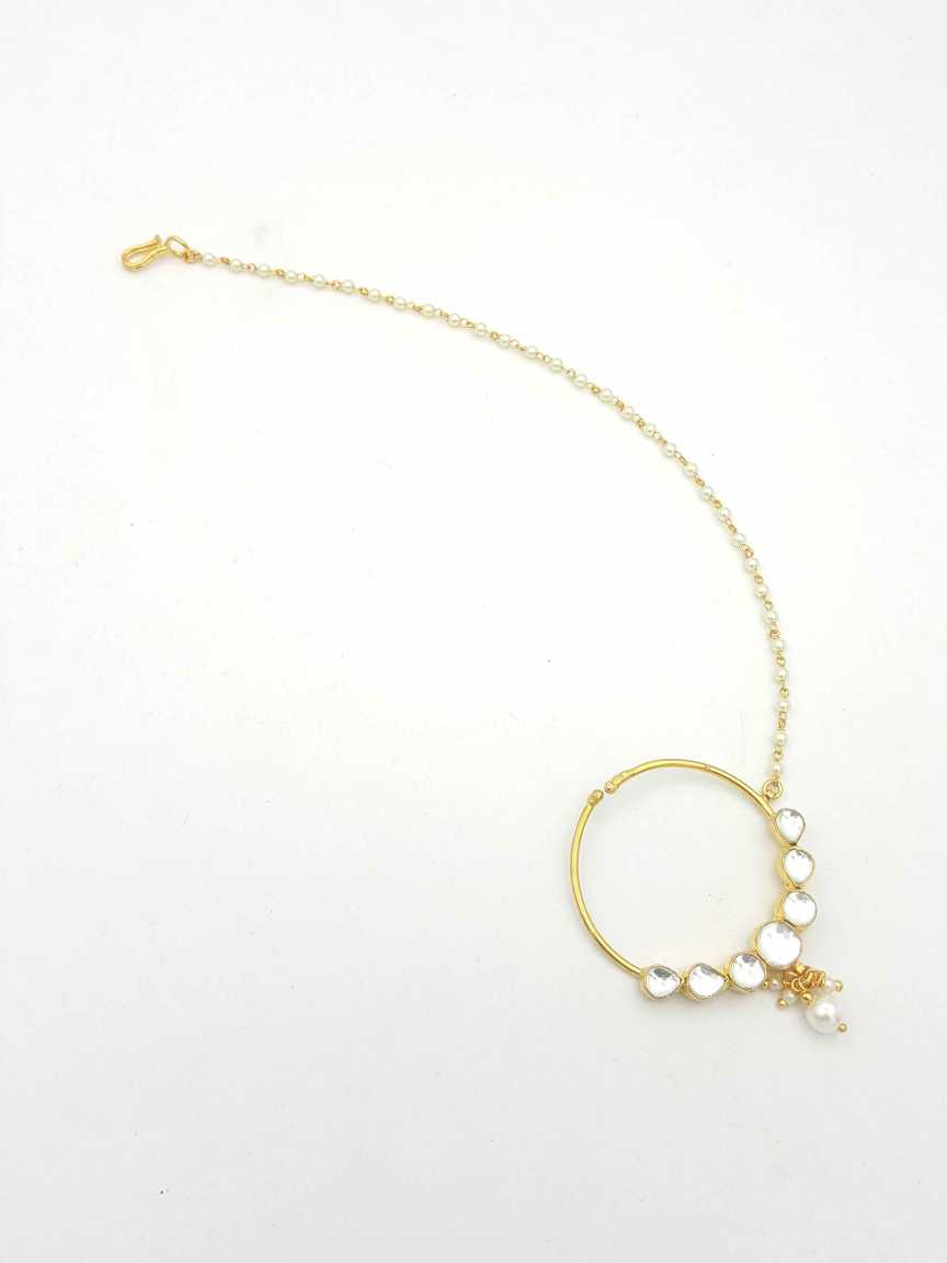 NOSE RING NATH in JADAU KUNDAN Style | Design - 18400