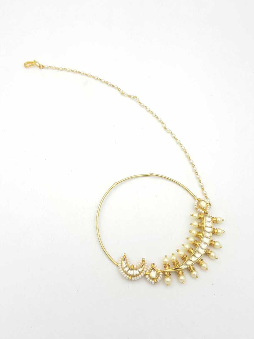NOSE RING NATH in JADAU KUNDAN Style | Design - 18403