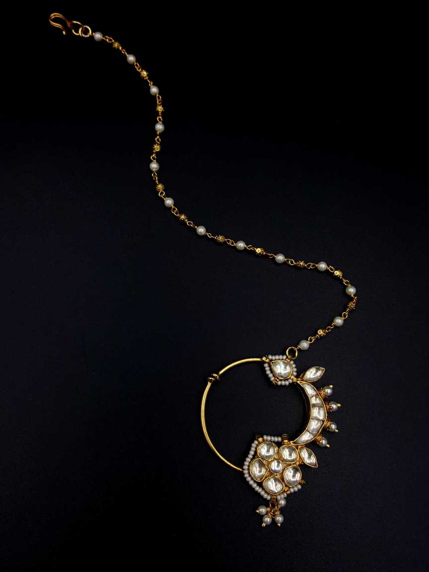 NOSE RING NATH in JADAU KUNDAN Style | Design - 19169