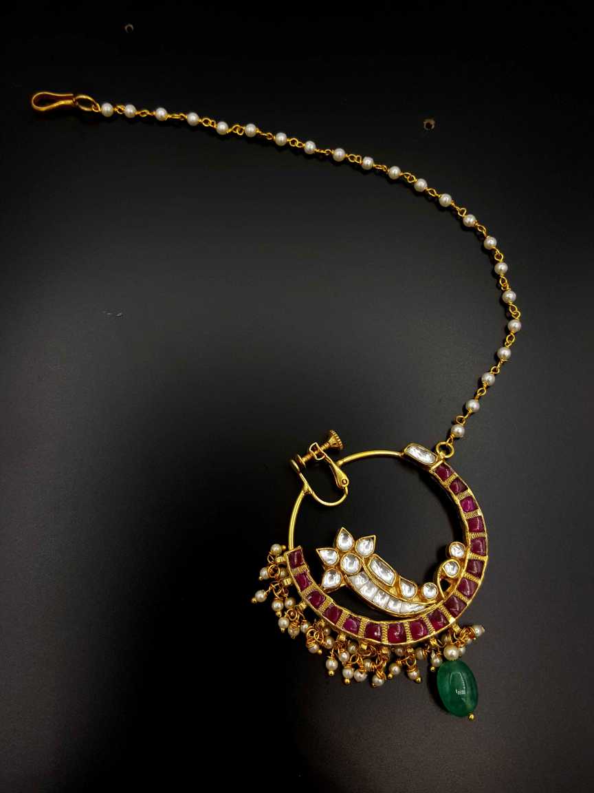 NOSE RING NATH in JADAU KUNDAN Style | Design - 19343