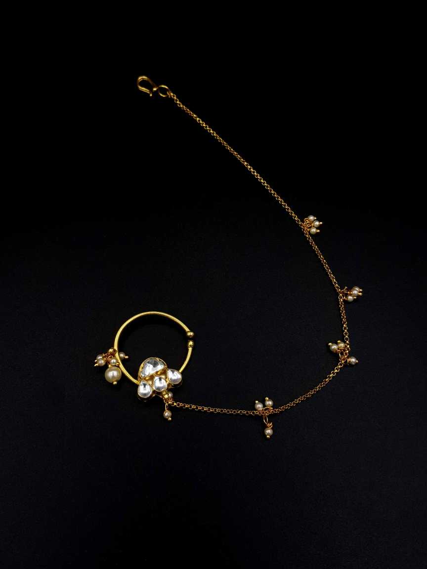 NOSE RING NATH in JADAU KUNDAN Style | Design - 19361