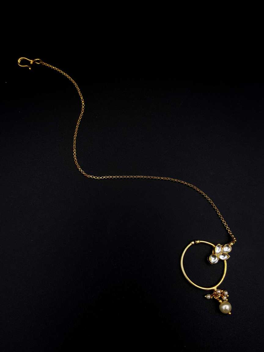 NOSE RING NATH in JADAU KUNDAN Style | Design - 19387