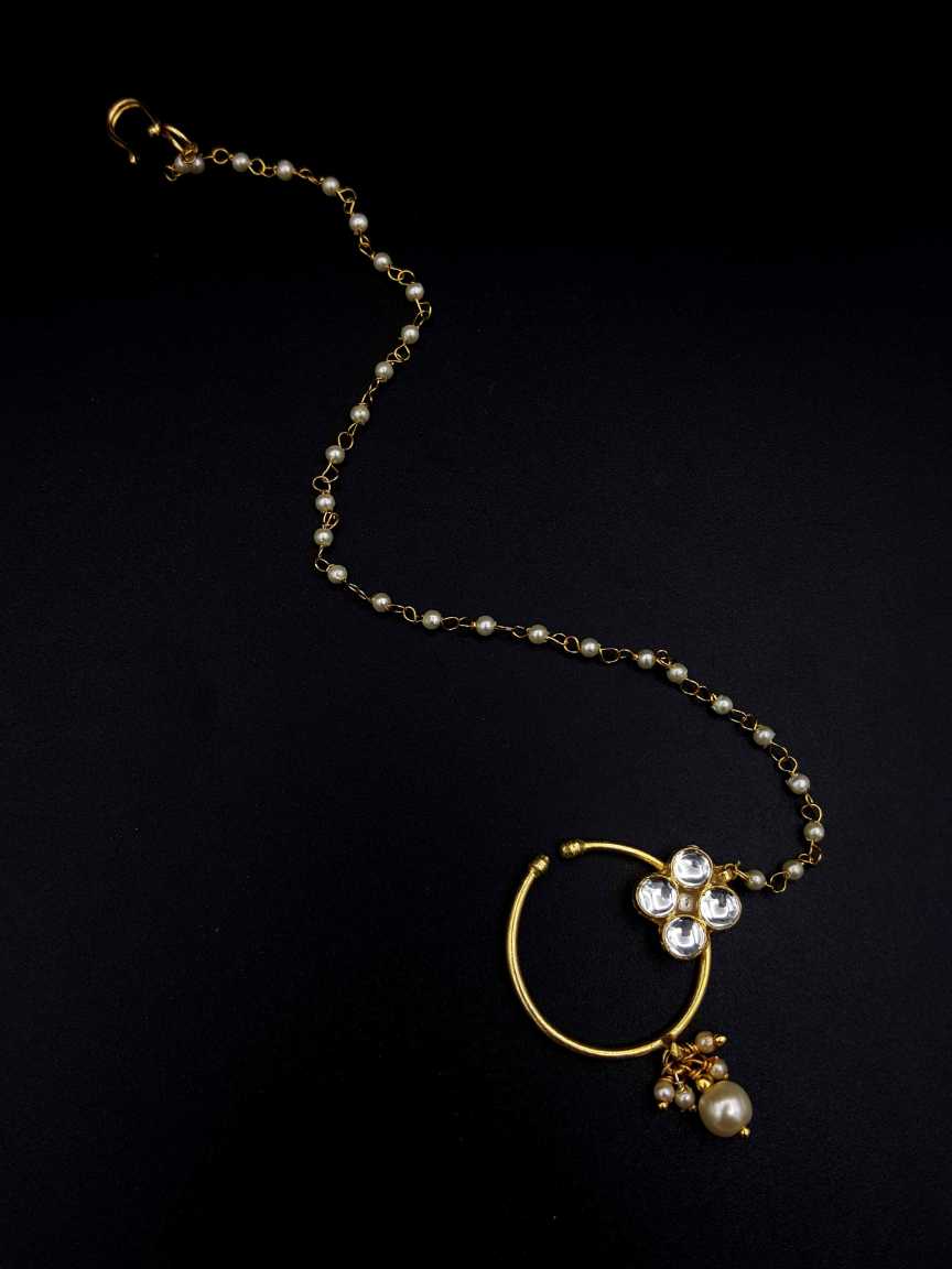 NOSE RING NATH in JADAU KUNDAN Style | Design - 19389