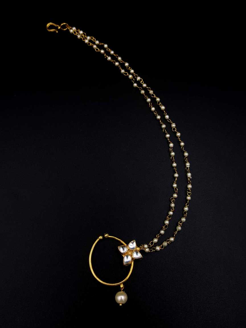 NOSE RING NATH in JADAU KUNDAN Style | Design - 19390