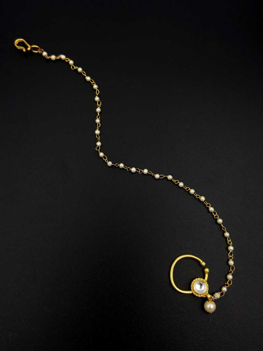 NOSE RING NATH in JADAU KUNDAN Style | Design - 19391