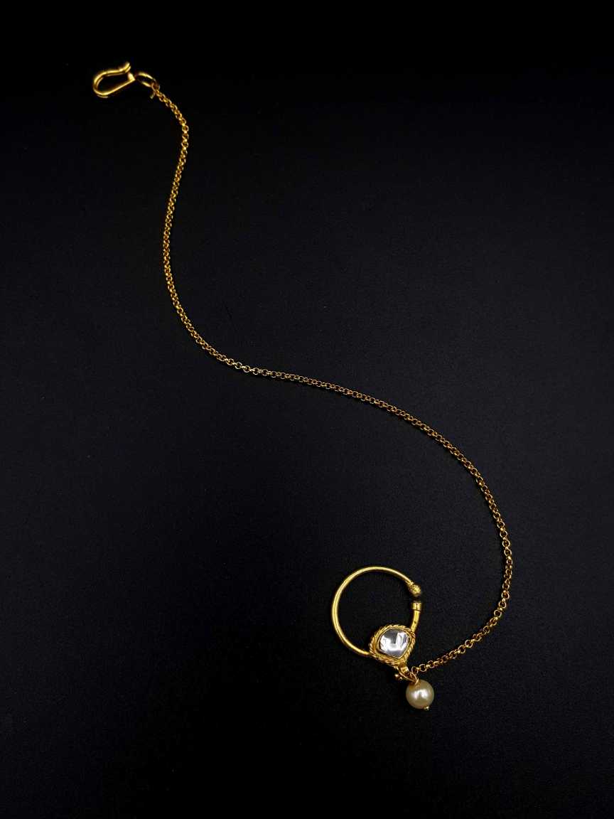 NOSE RING NATH in JADAU KUNDAN Style | Design - 19395