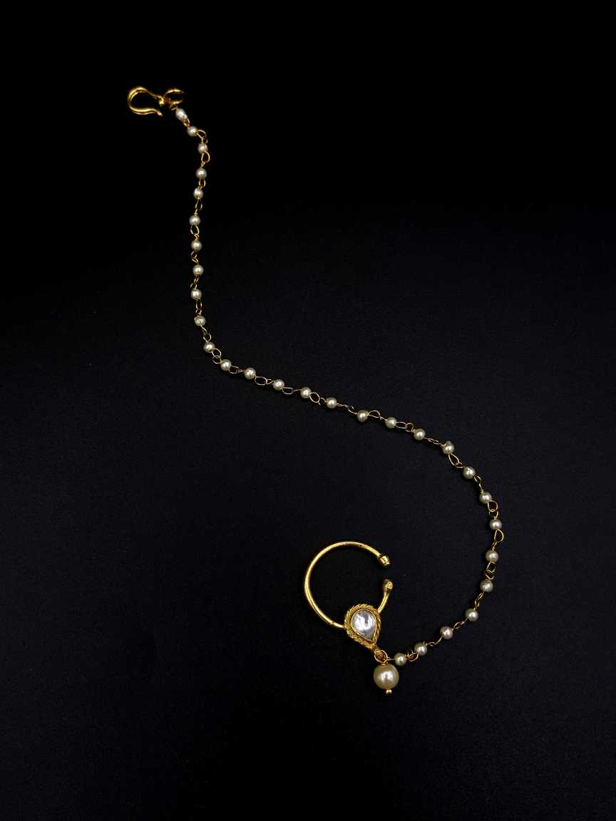 NOSE RING NATH in JADAU KUNDAN Style | Design - 19396