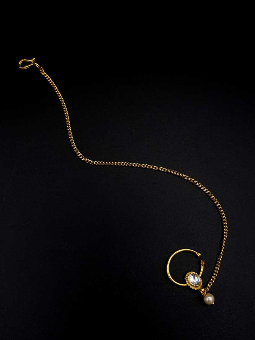 NOSE RING NATH in JADAU KUNDAN Style | Design - 19398