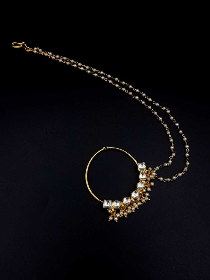 NOSE RING NATH in JADAU KUNDAN Style | Design - 19465