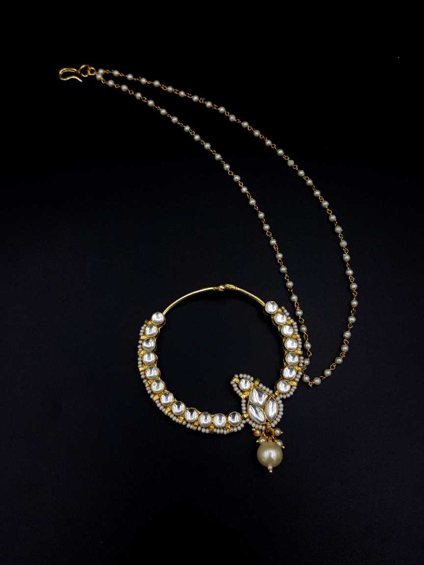 NOSE RING NATH in JADAU KUNDAN Style | Design - 19476