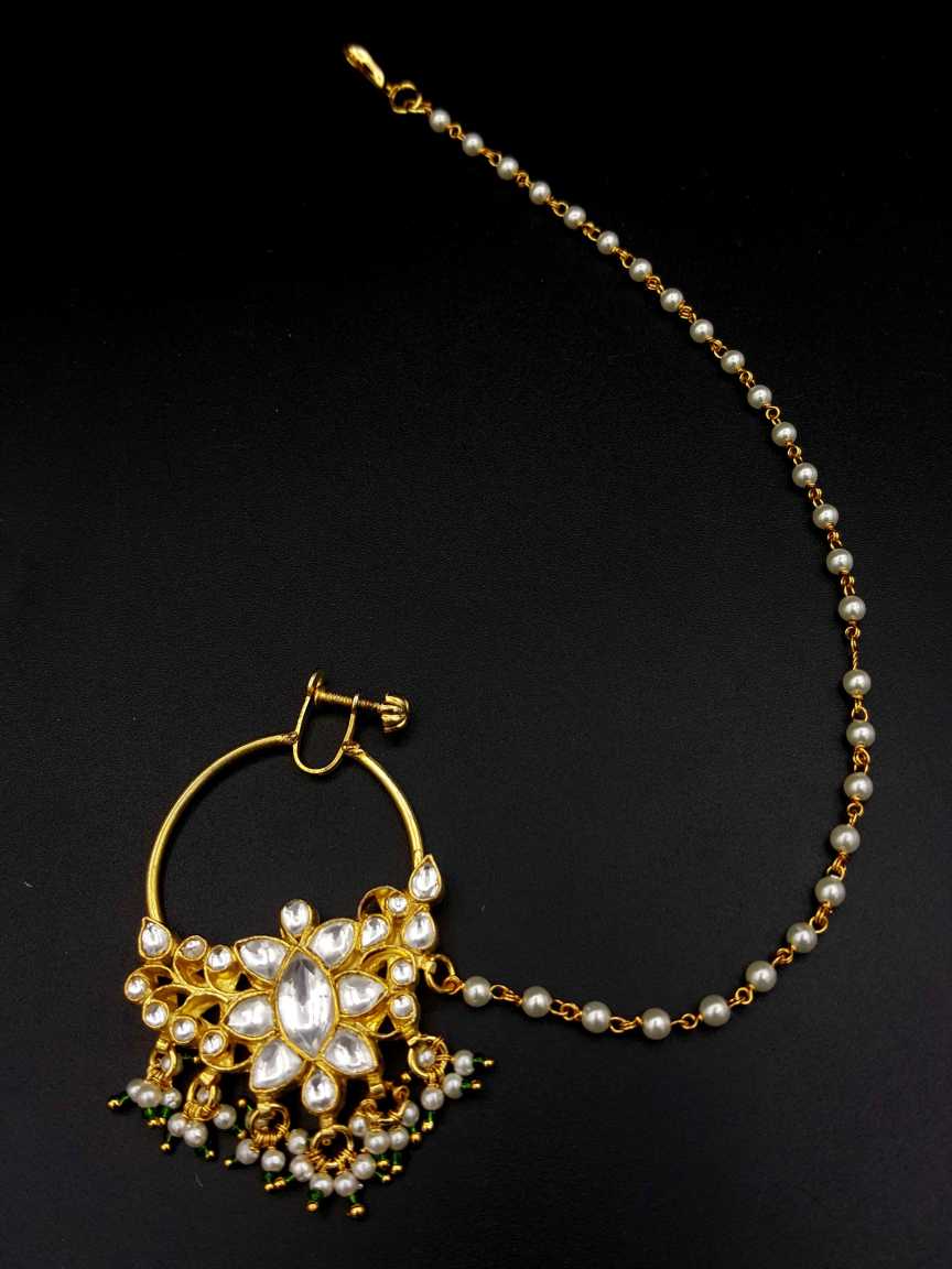 NOSE RING NATH in JADAU KUNDAN Style | Design - 19827