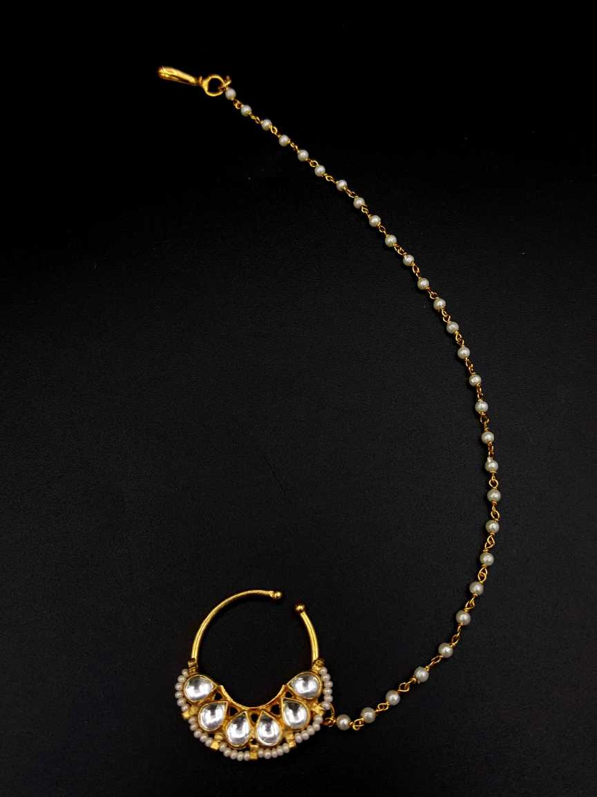 NOSE RING NATH in JADAU KUNDAN Style | Design - 19884