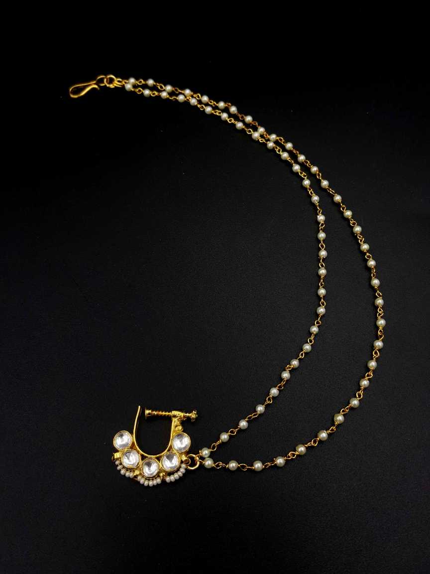 NOSE RING NATH in JADAU KUNDAN Style | Design - 19885