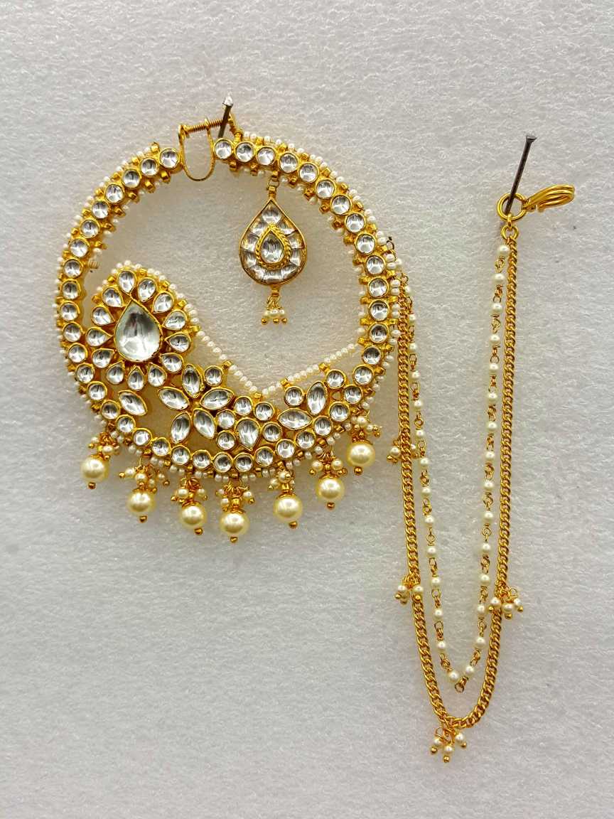 NOSE RING NATH in JADAU KUNDAN Style | Design - 20869