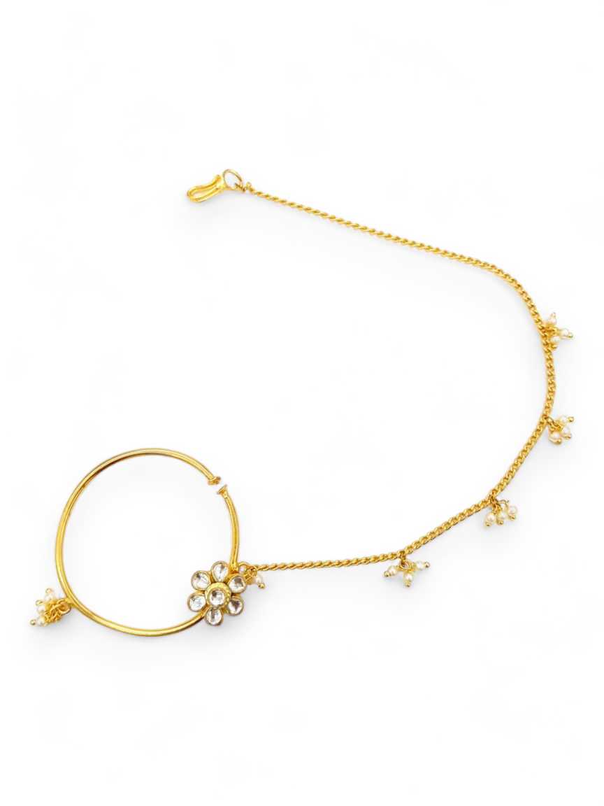NOSE RING NATH in JADAU KUNDAN Style | Design - 20895