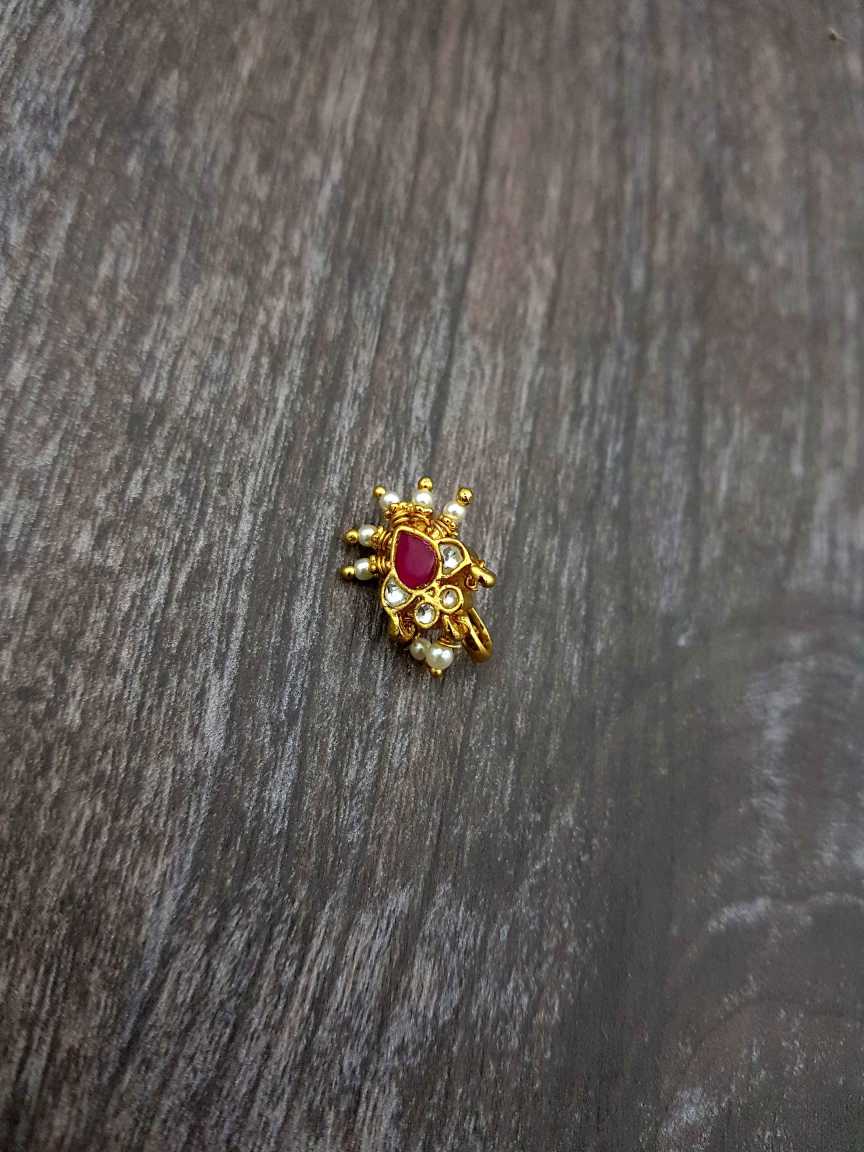 NOSE RING NATH in JADAU KUNDAN Style | Design - 20943