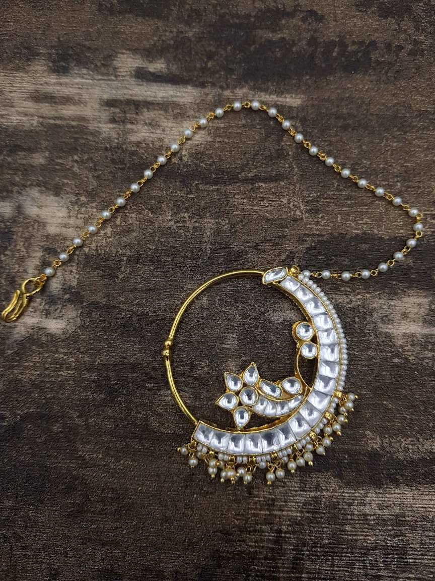 NOSE RING NATH in JADAU KUNDAN Style | Design - 20946