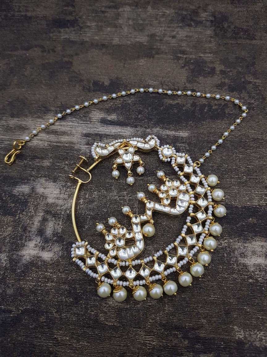 NOSE RING NATH in JADAU KUNDAN Style | Design - 20947