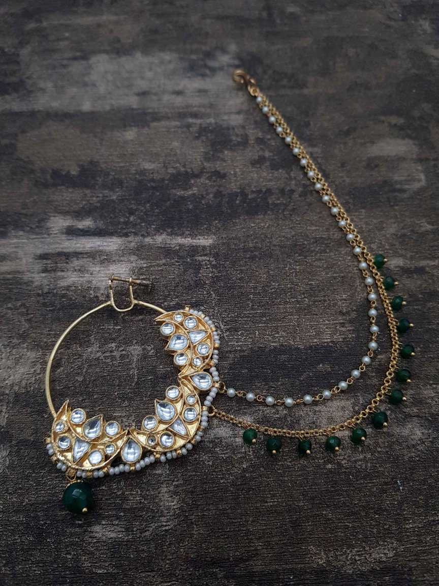 NOSE RING NATH in JADAU KUNDAN Style | Design - 21002