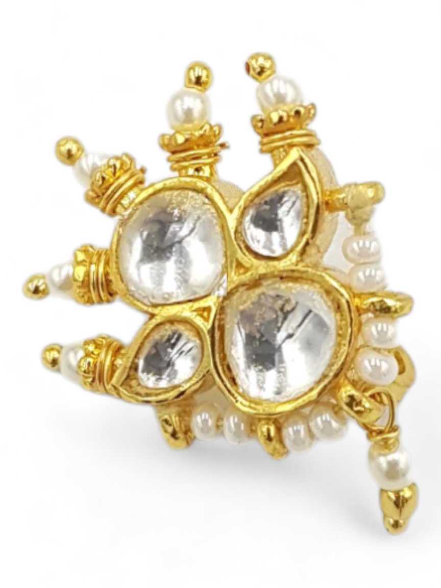 NOSE RING NATH in JADAU KUNDAN Style | Design - 22398
