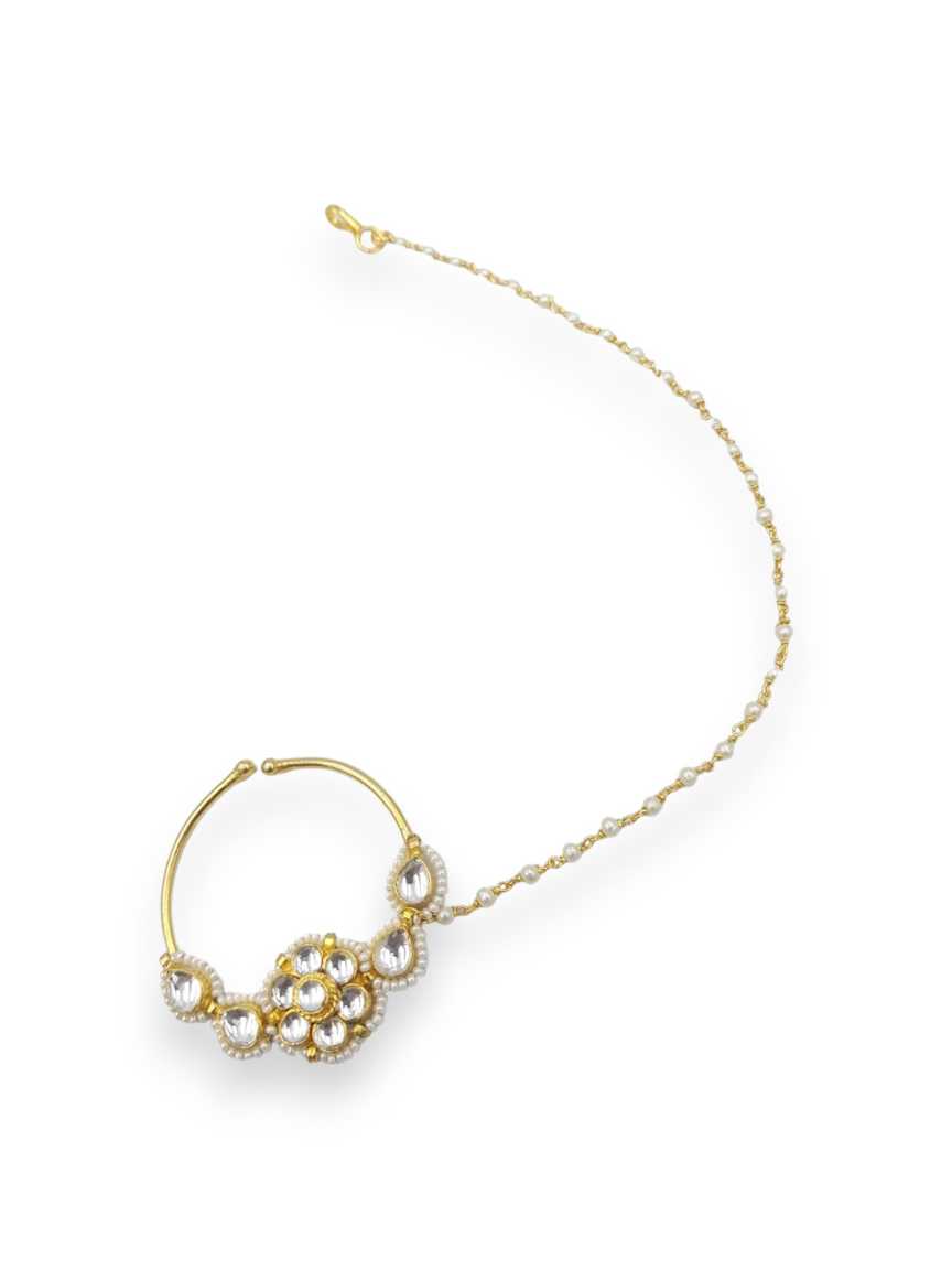 NOSE RING NATH in JADAU KUNDAN Style | Design - 22702
