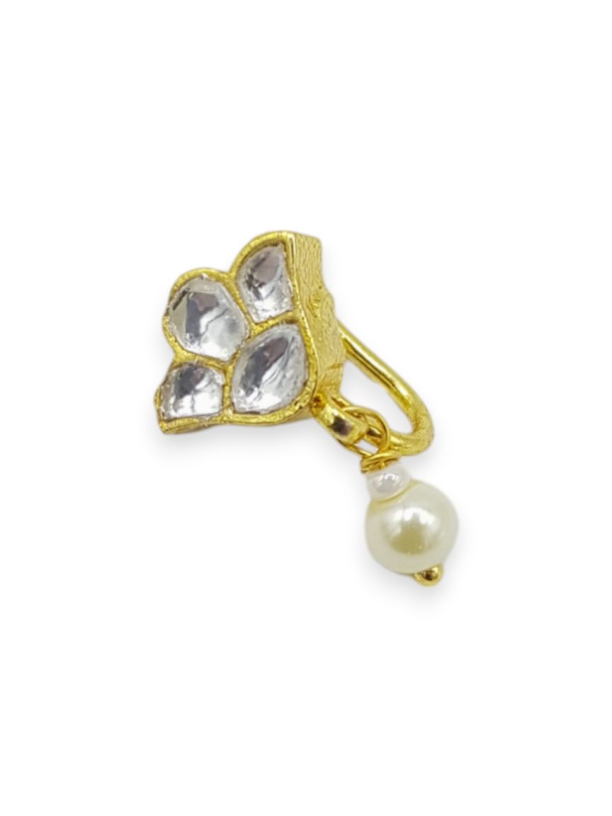 NOSE RING NATH IN JADAU KUNDAN STYLE | DESIGN - 23222