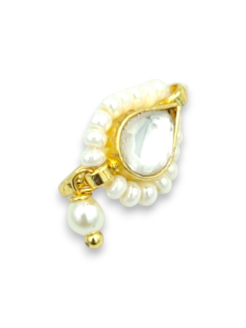 NOSE RING NATH IN JADAU KUNDAN STYLE | DESIGN - 24209