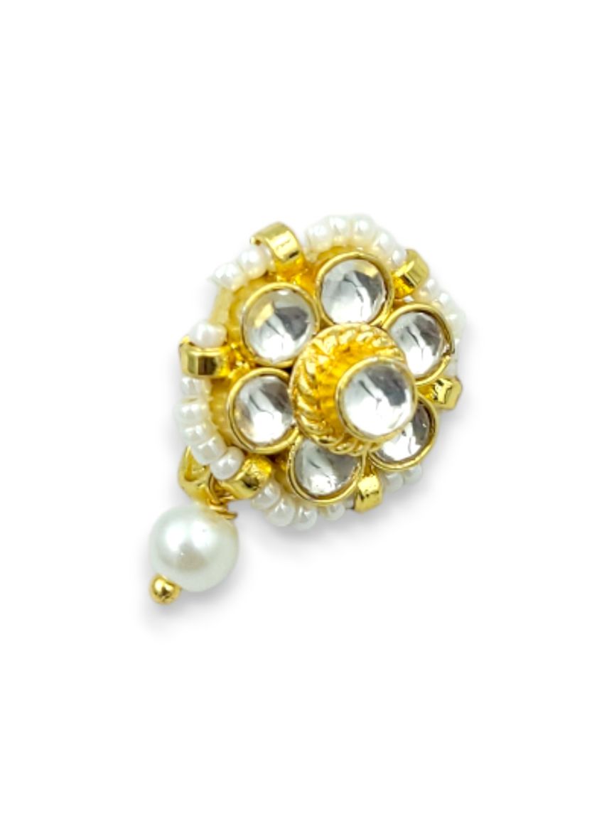 NOSE RING NATH IN JADAU KUNDAN STYLE | DESIGN - 24330