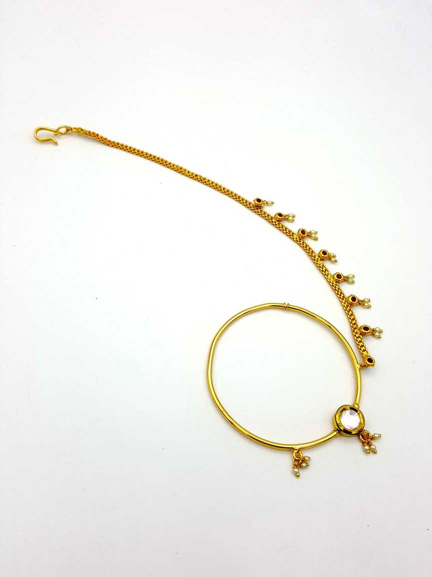 NOSE RING NATH in VILANDI KUNDAN Style | Design - 17631