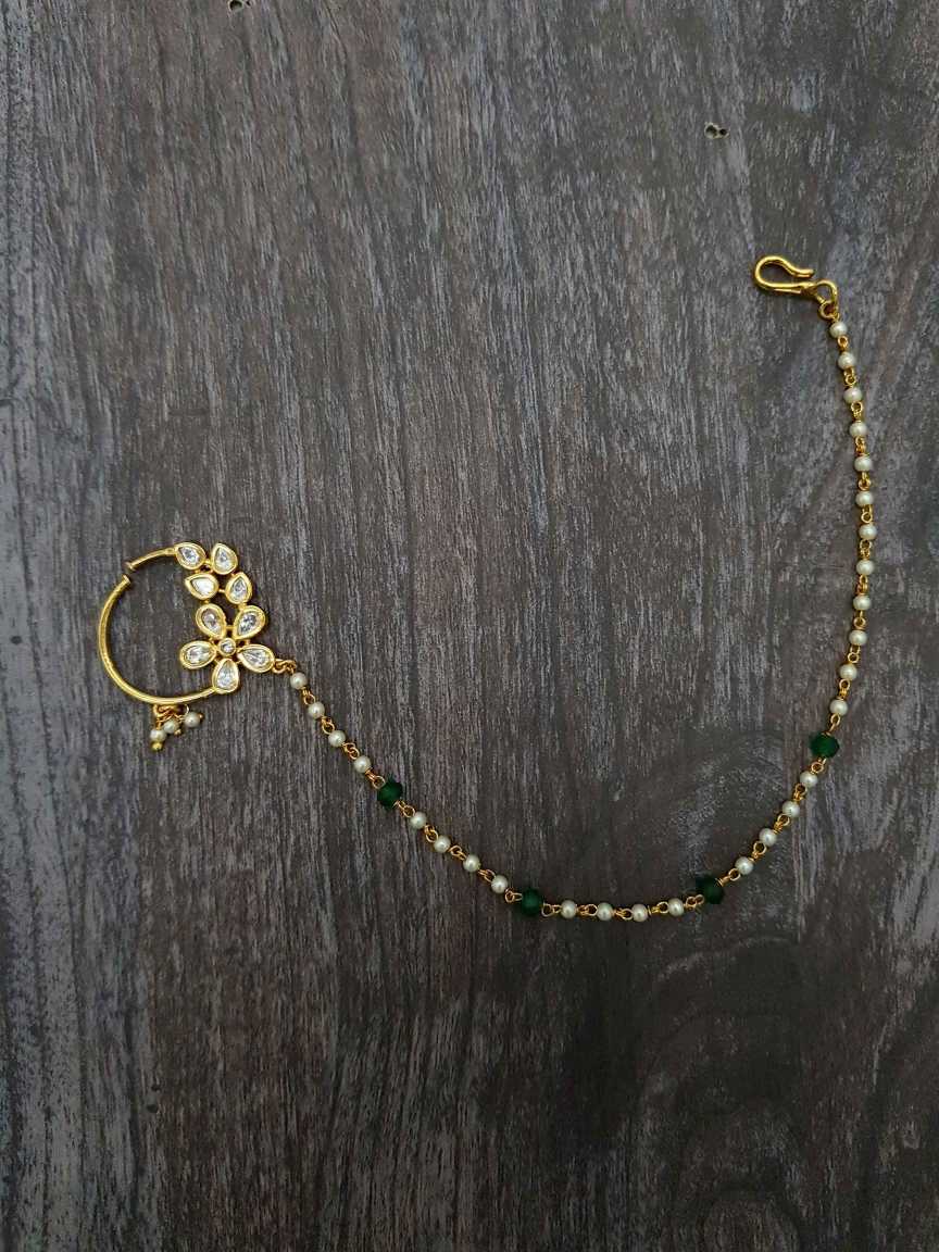 NOSE RING NATH in VILANDI KUNDAN Style | Design - 21023
