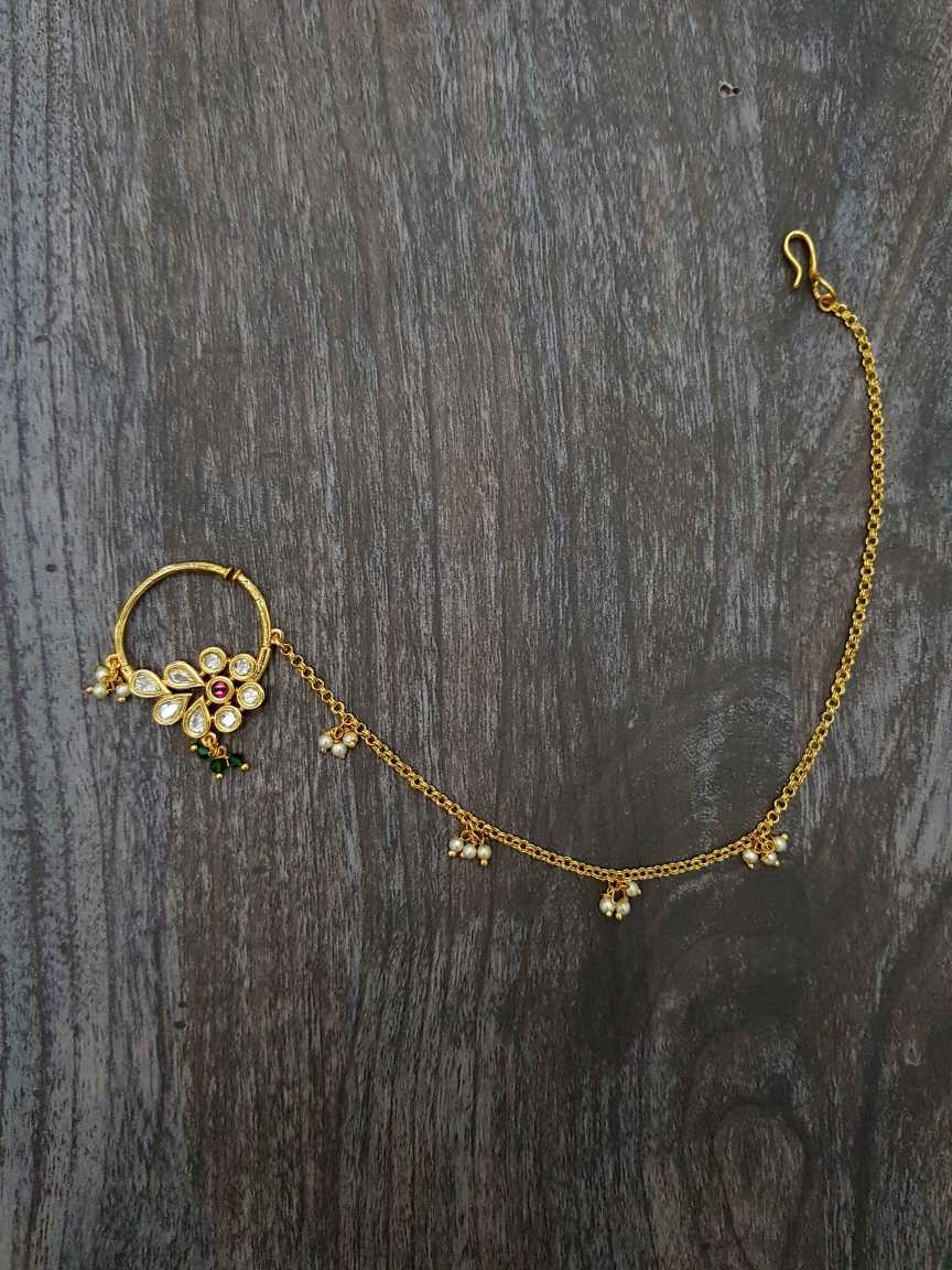 NOSE RING NATH in VILANDI KUNDAN Style | Design - 21026