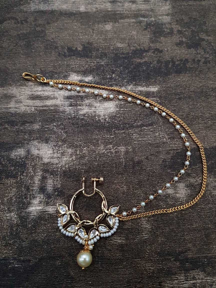NOSE RING NATH in VILANDI KUNDAN Style | Design - 21125