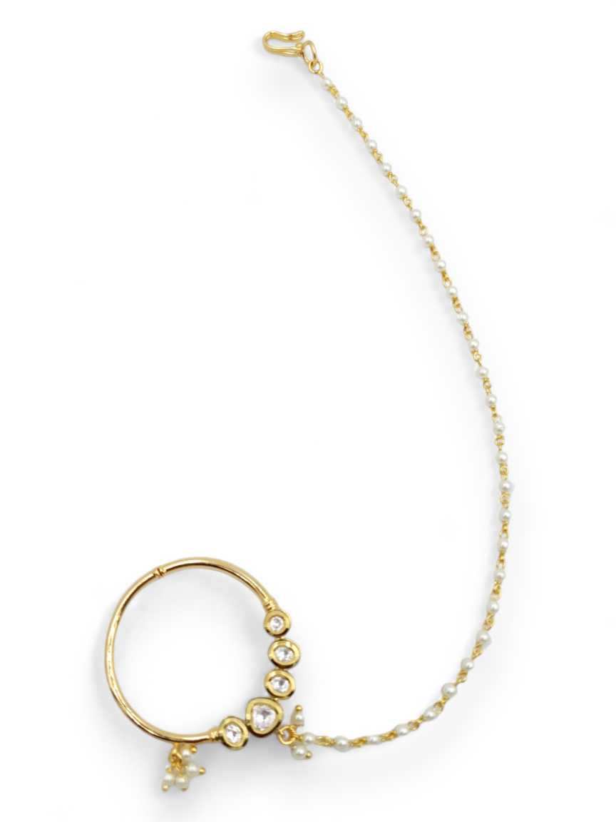 NOSE RING NATH IN VILANDI KUNDAN STYLE | DESIGN - 23170