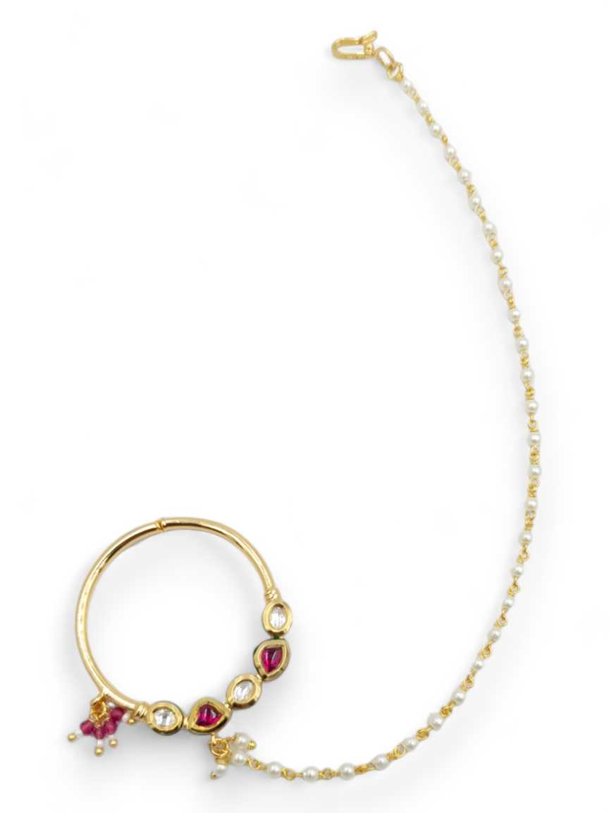 NOSE RING NATH IN VILANDI KUNDAN STYLE | DESIGN - 23172