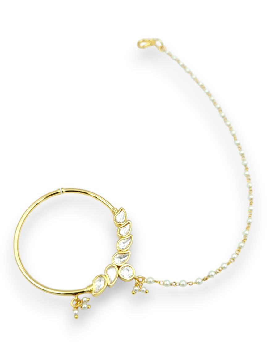 NOSE RING NATH IN VILANDI KUNDAN STYLE | DESIGN - 24041
