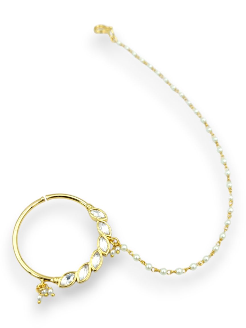 NOSE RING NATH IN VILANDI KUNDAN STYLE | DESIGN - 24043