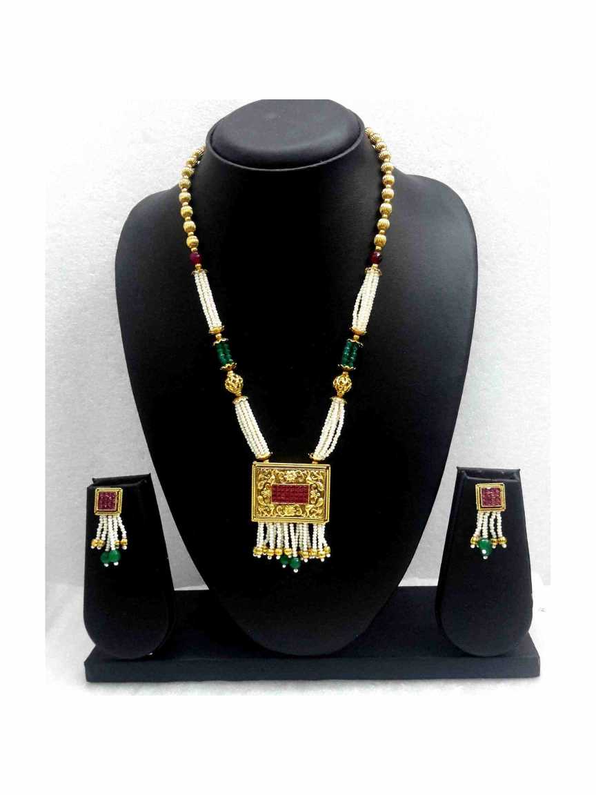 checkered_polki-pendant_earring-PECK13608RBHG