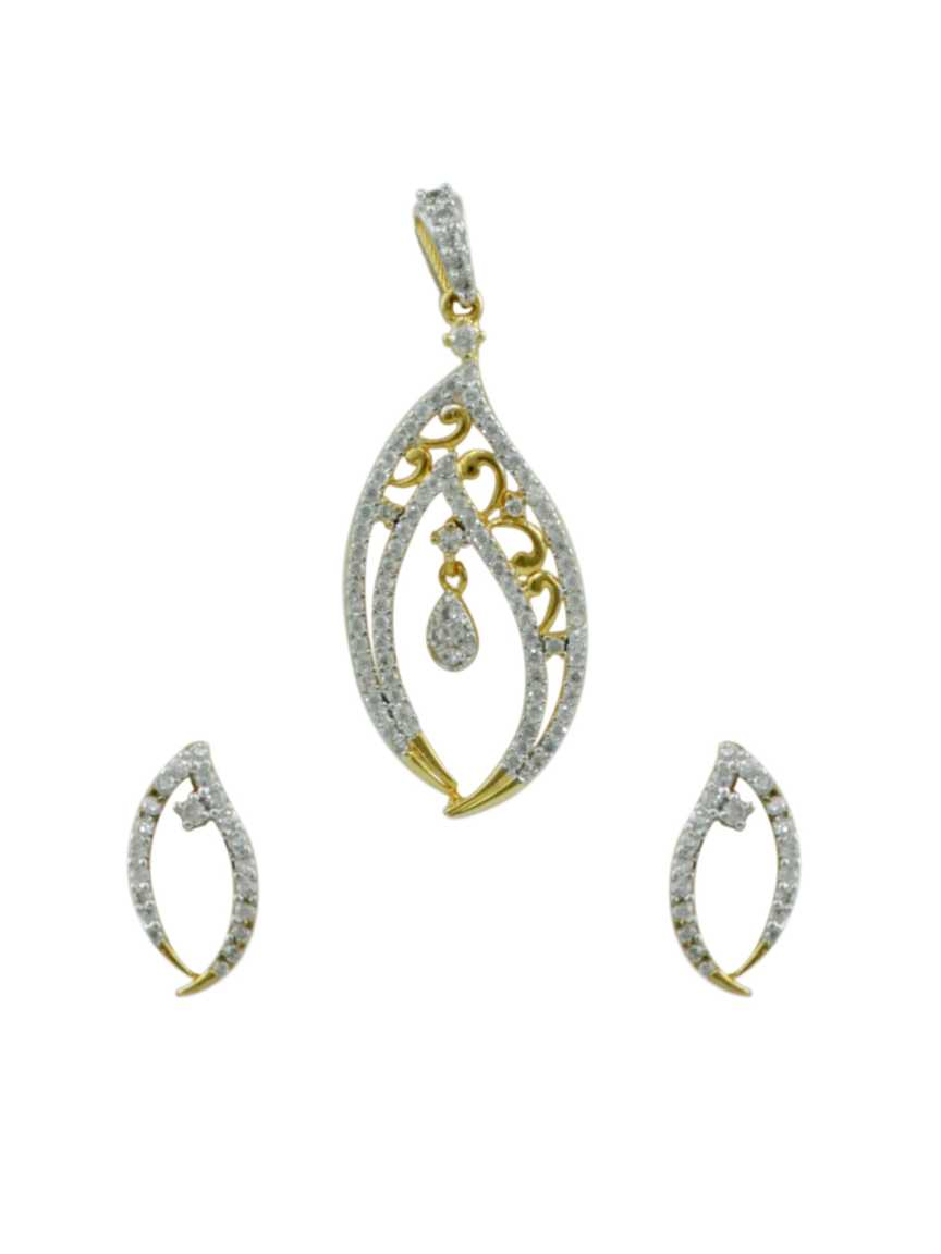 PENDANT EARRING in CZ AD AMERICAN DIAMOND Style | Design - 11703