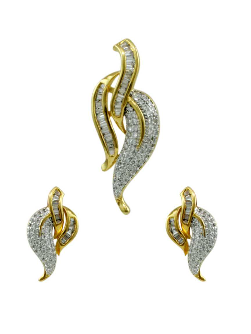 PENDANT EARRING in CZ AD AMERICAN DIAMOND Style | Design - 11766