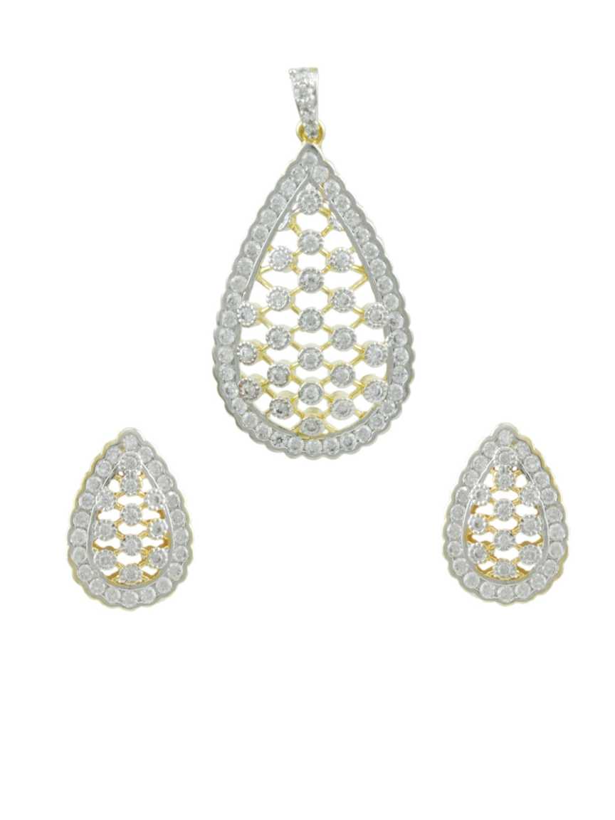 PENDANT EARRING in CZ AD AMERICAN DIAMOND Style | Design - 11775
