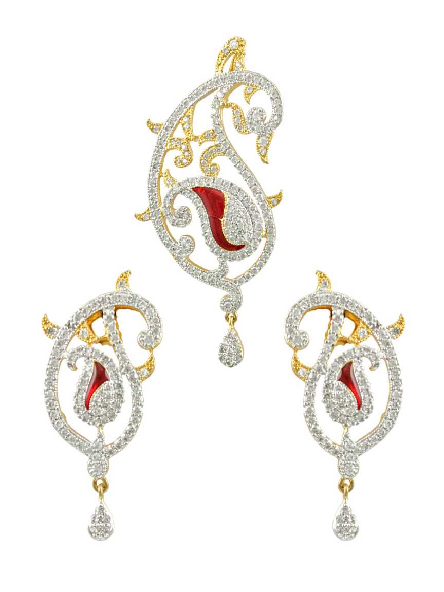 cz_diamond-pendant_earring-PECZ11777RDTT